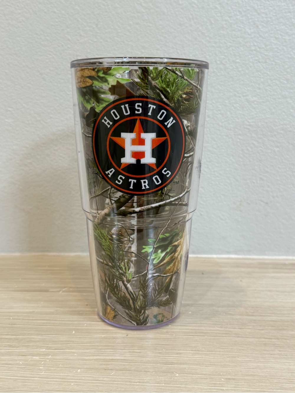Tervis Houston astros baseball Camouflage Tumbler Clear with Orange & Black Log